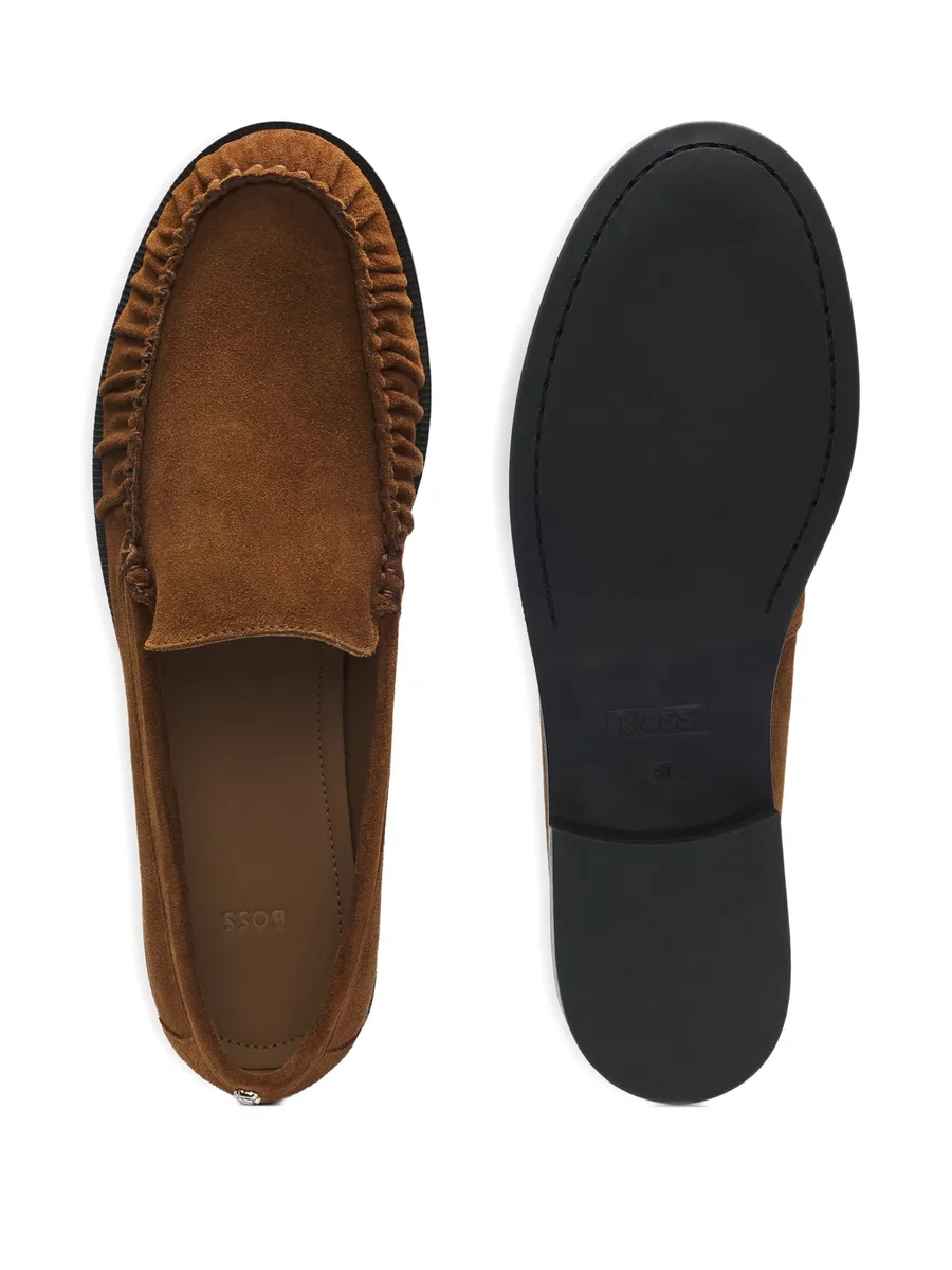 suede loafers with ruched detail 7