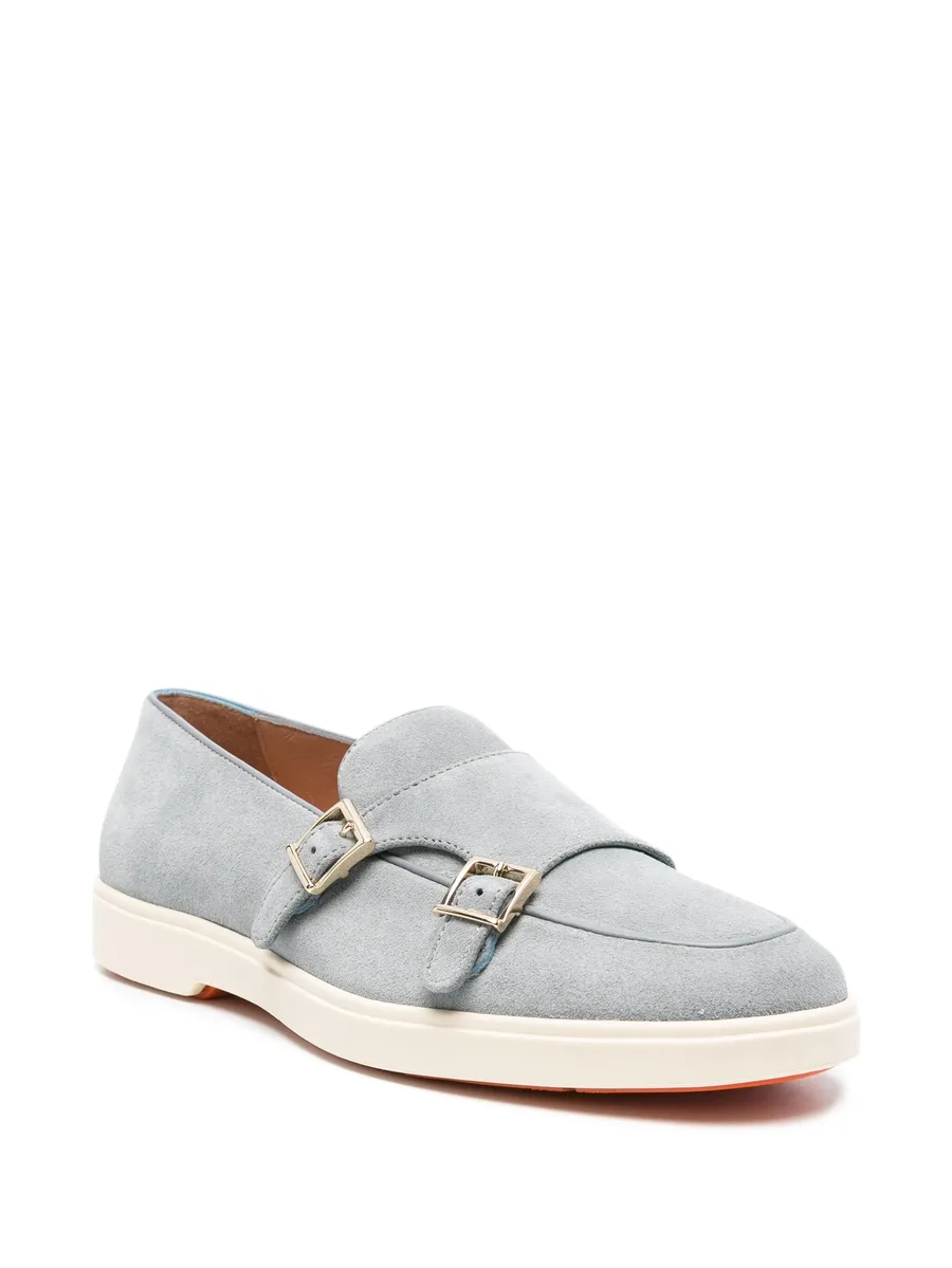 double-buckle suede loafers 3