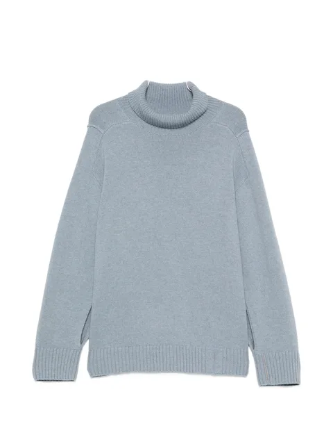split-sleeve high-neck sweater