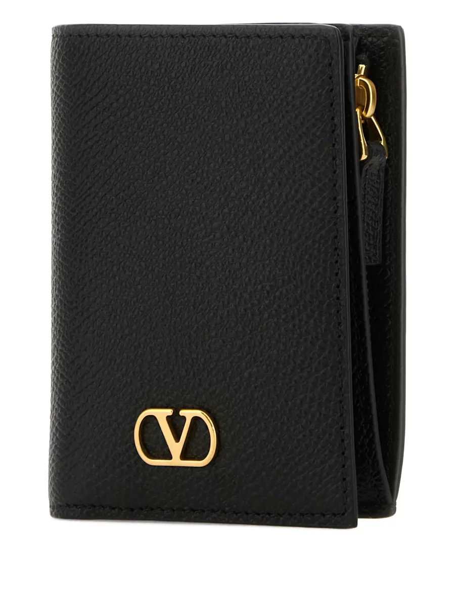кошелек из зернистой кожи с логотипом VLogo Signature 5