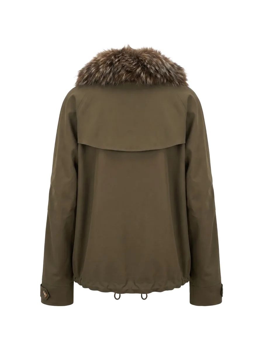 куртка с воротником из искусственного меха и кулиской 2