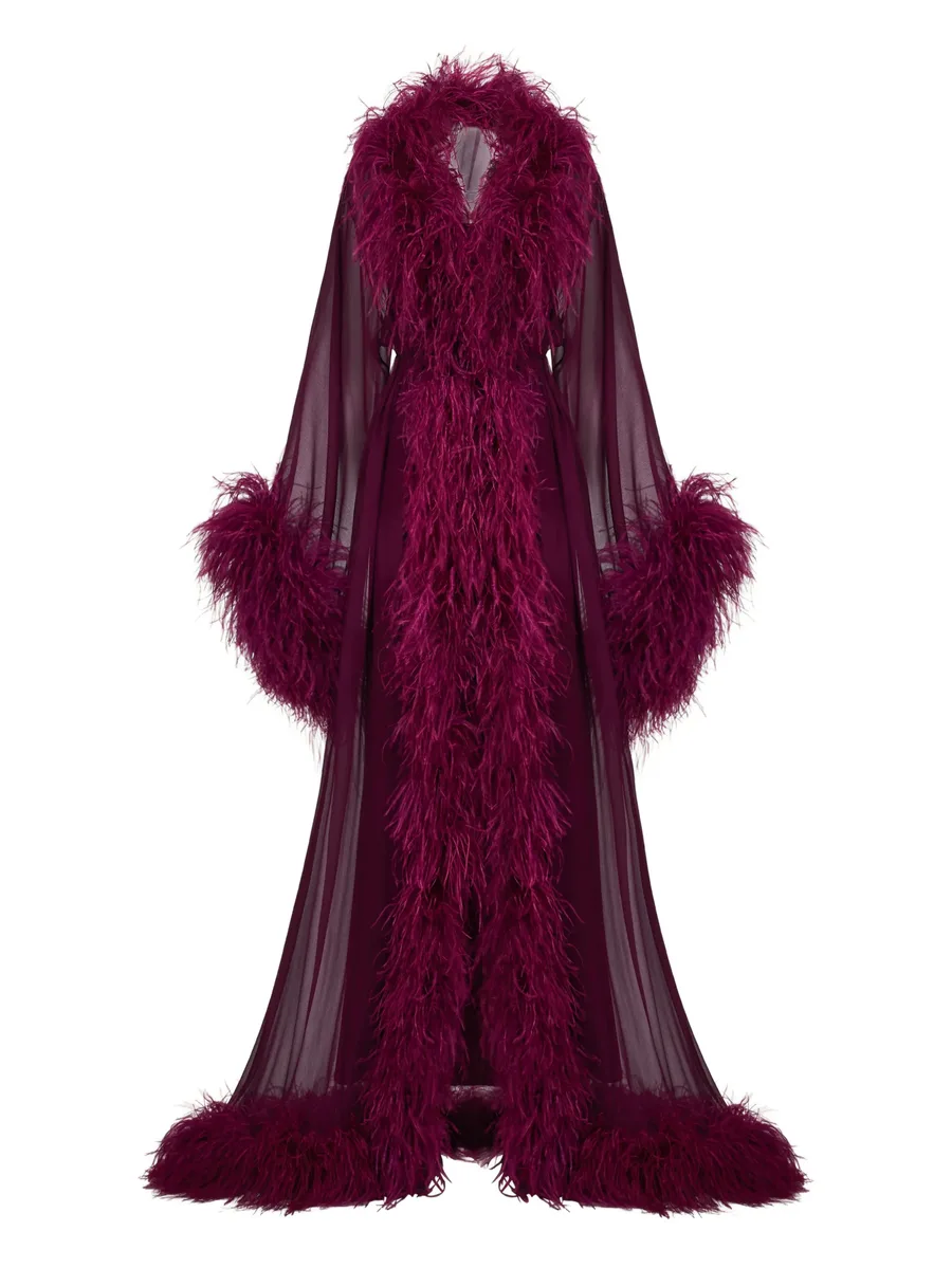 Vedette feather maxi dress 1