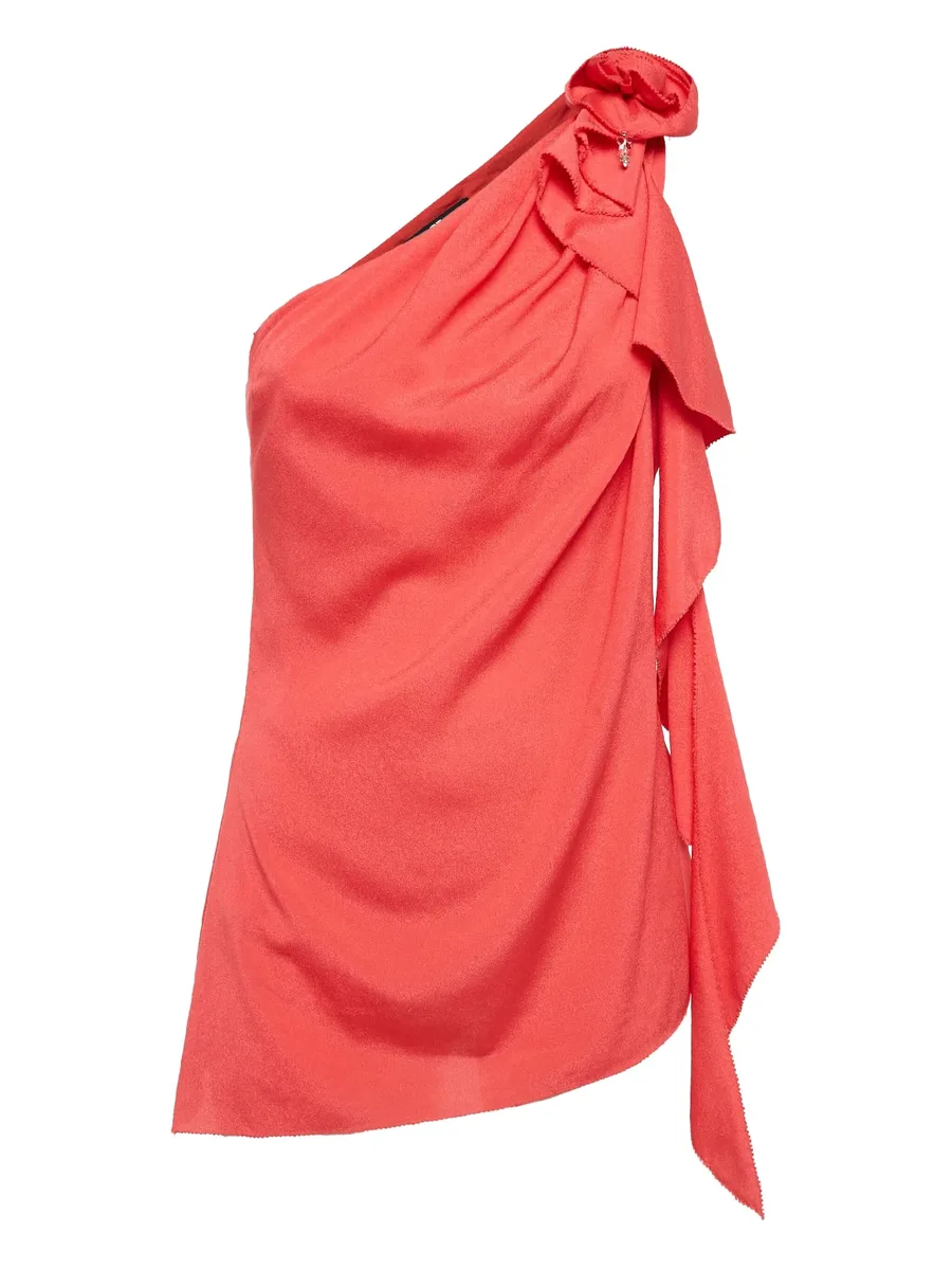 pre-owned asymmetric ruffled one-shoulder top 1