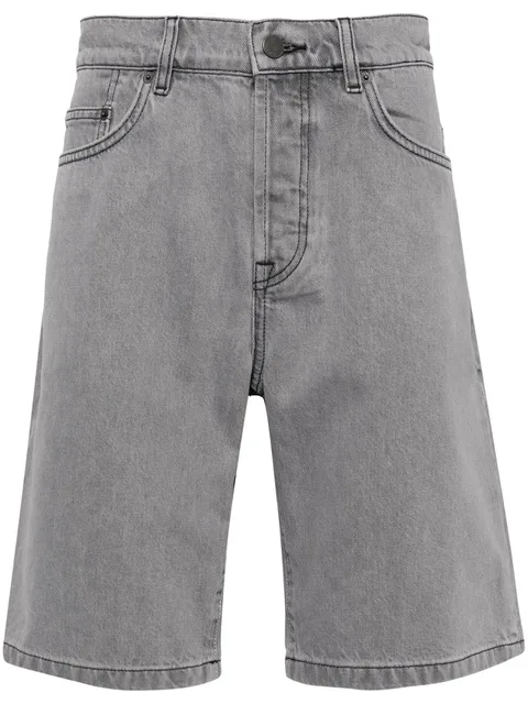 knee-length denim shorts