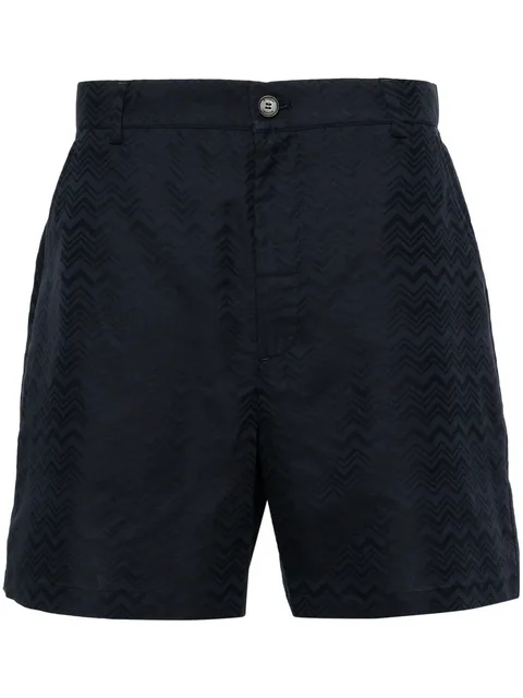chevron-jacquard chino shorts