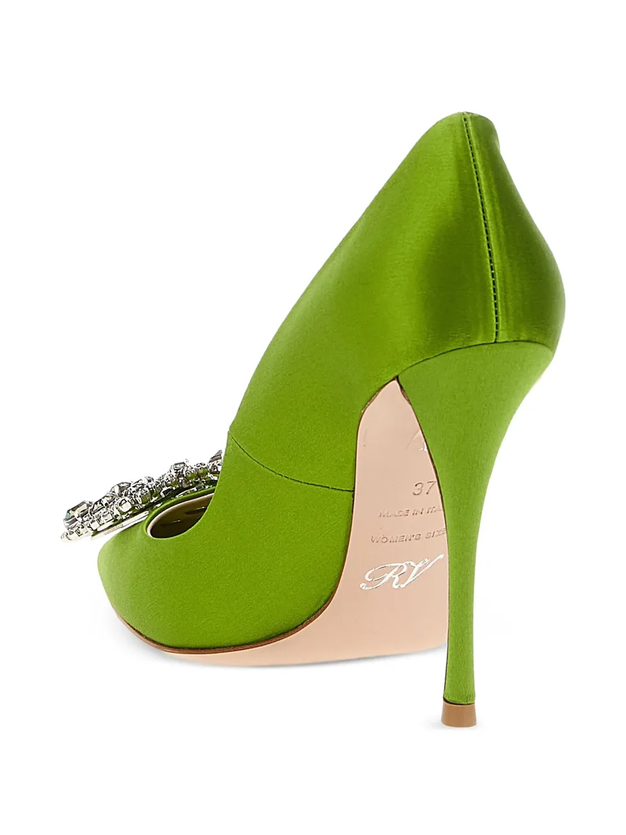 100mm flower-strass heeled pumps 5