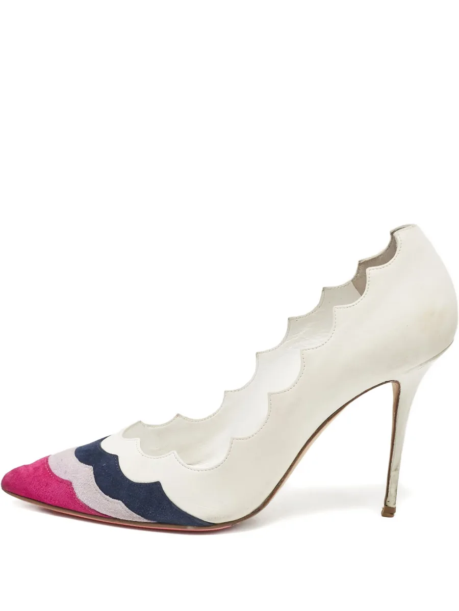 Pre-owned 105mm scalloped pumps 2