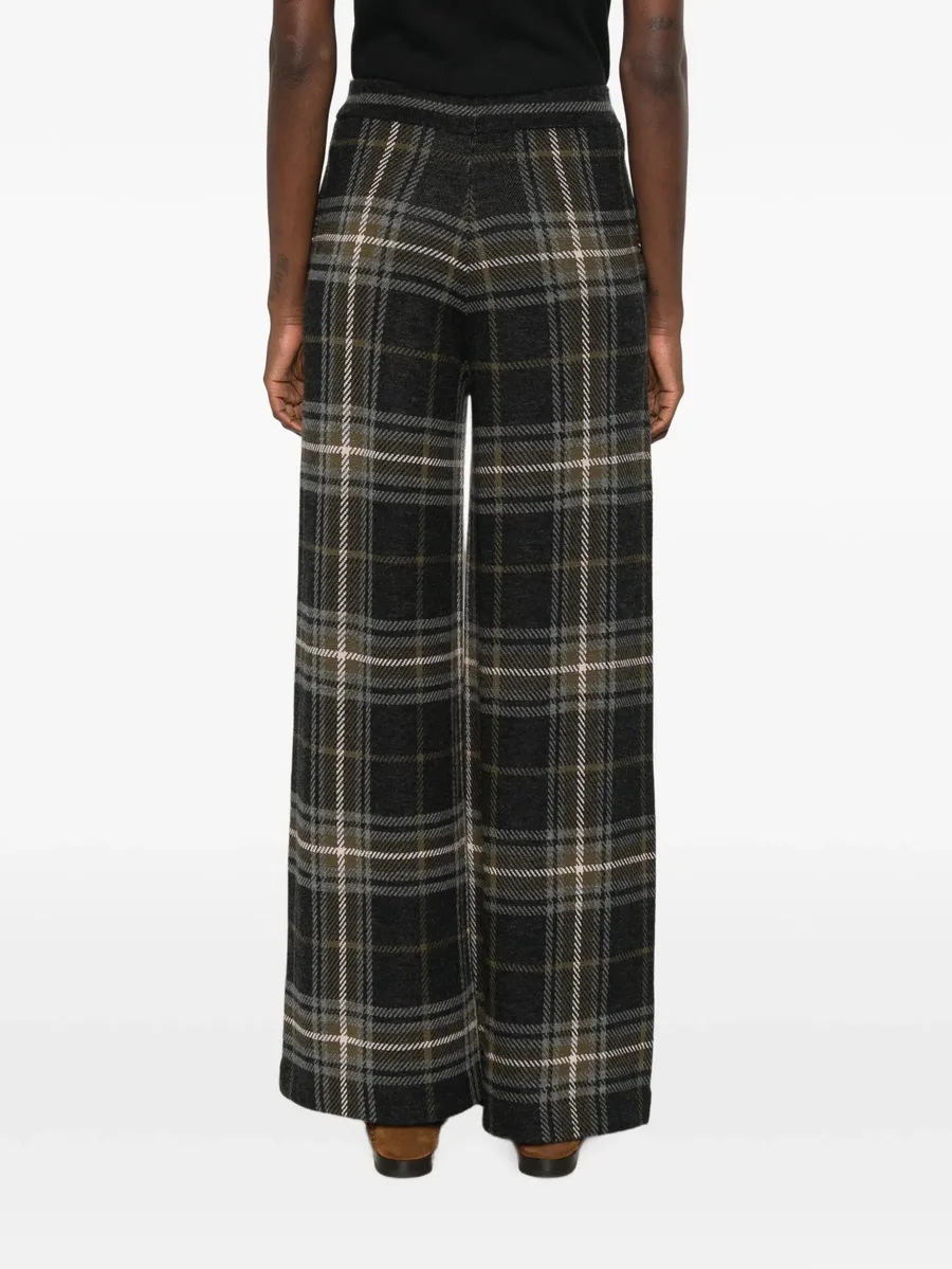 tartan-jacquard palazzo pants 4