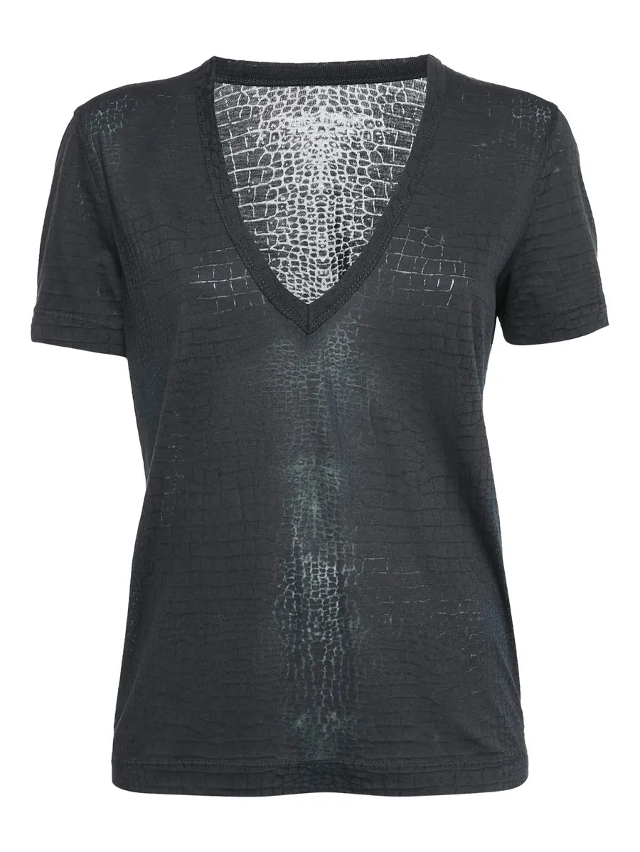 2024 Crocodile V-neck Top 1