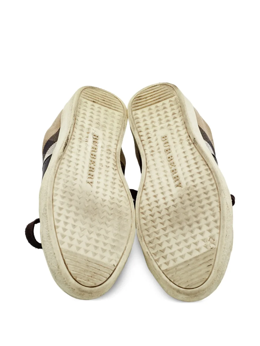 leather checked sneakers 8