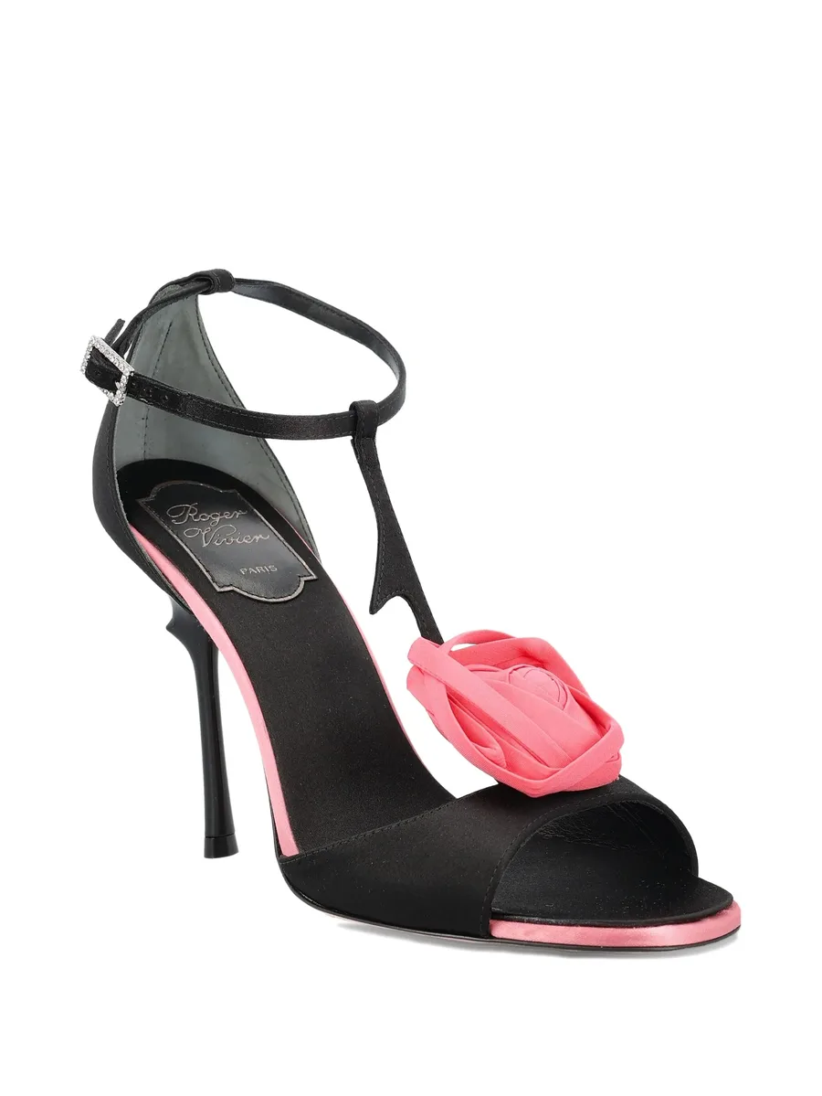 100mm rose-embellished t-bar sandals 4