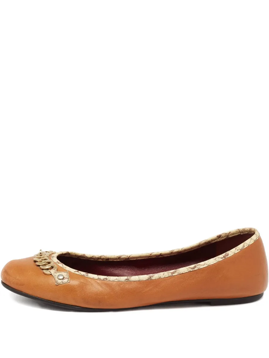 leather chain ballet flats 1