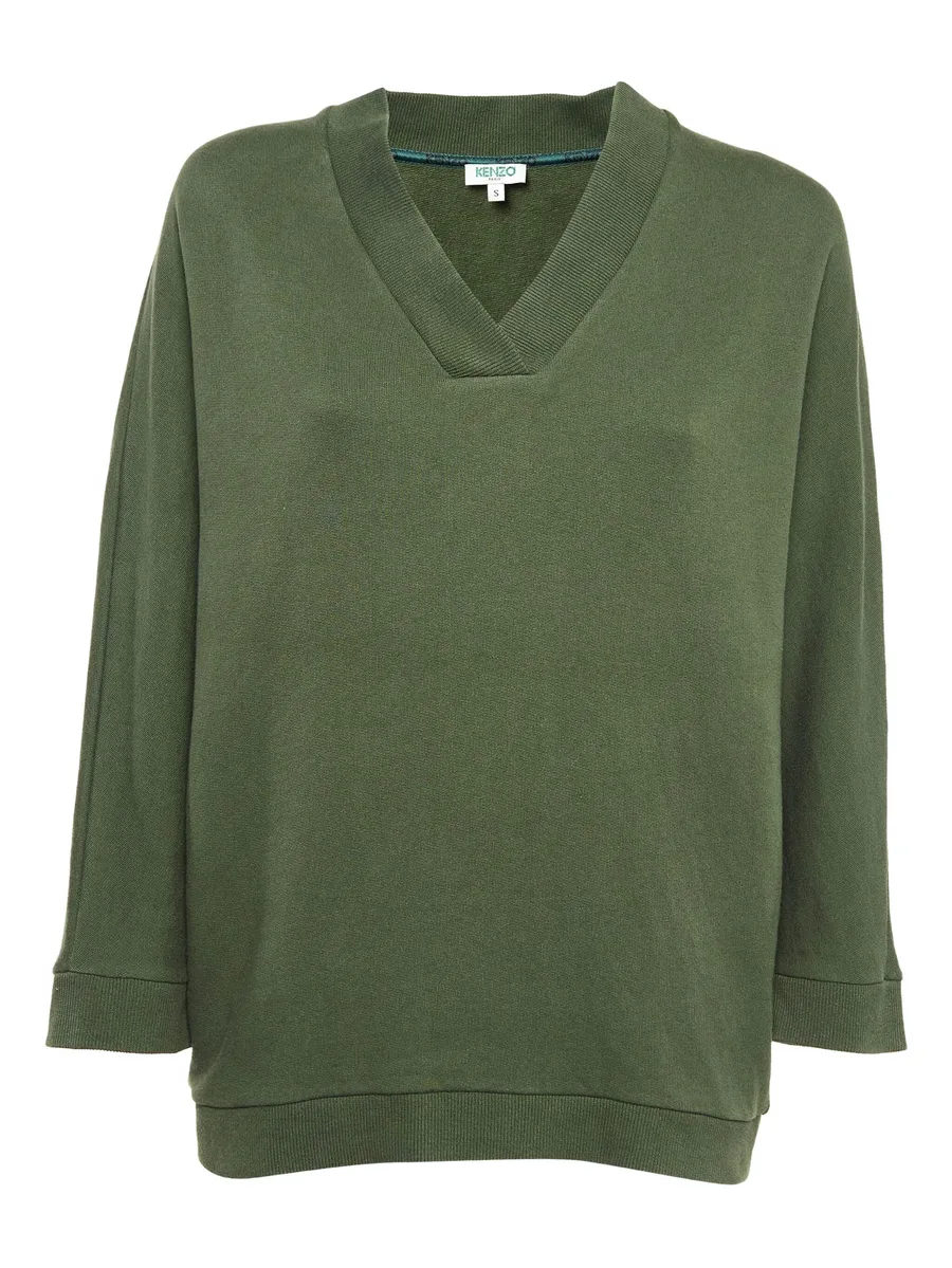 ribbed V-neck sweatshirt 1