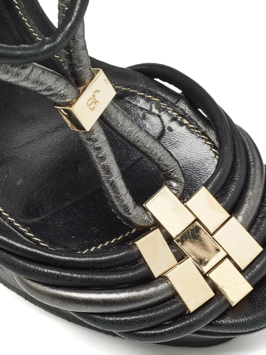 120mm leather heeled sandals 9