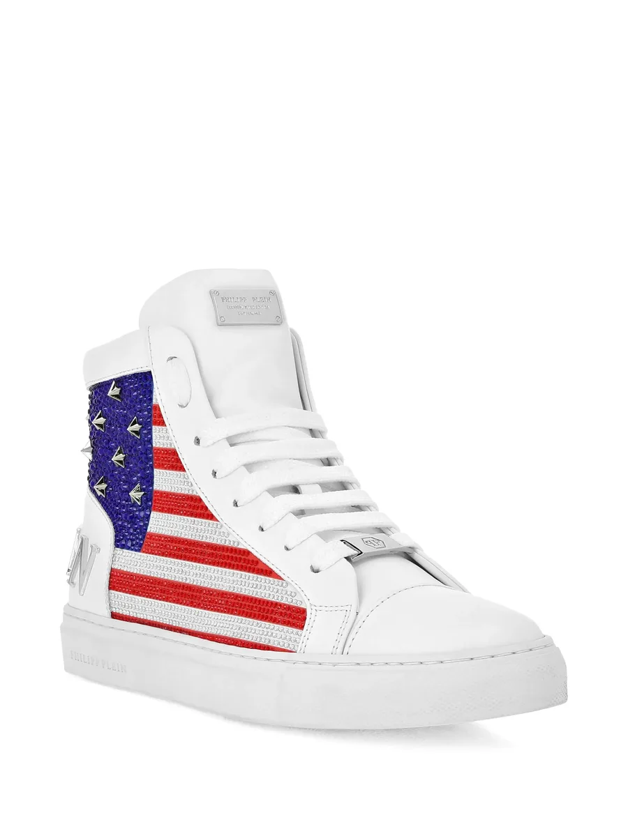 mid top sneakers star studs America 3