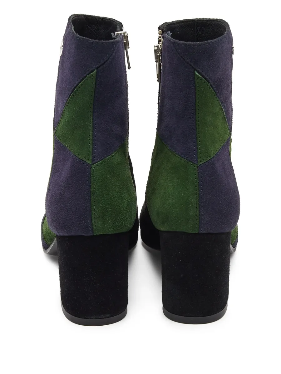 patchwork block-heels boots 6