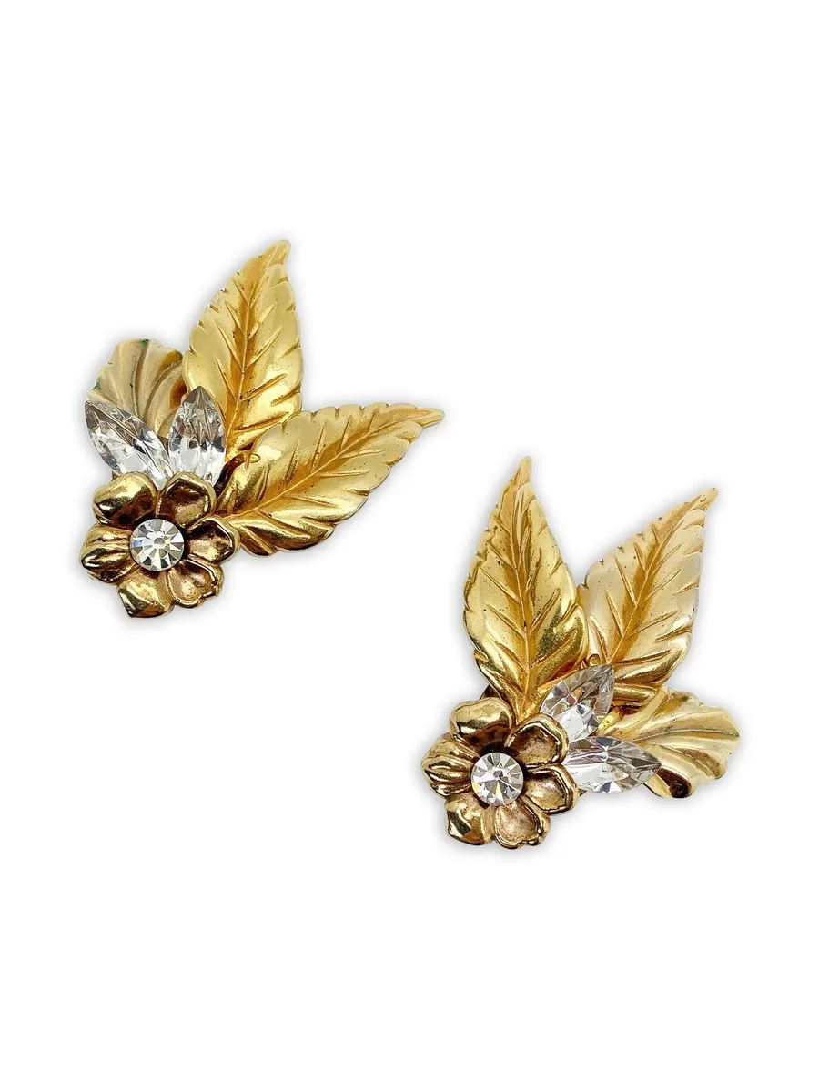 серьги Crystal Leaf (1950-е годы) 6