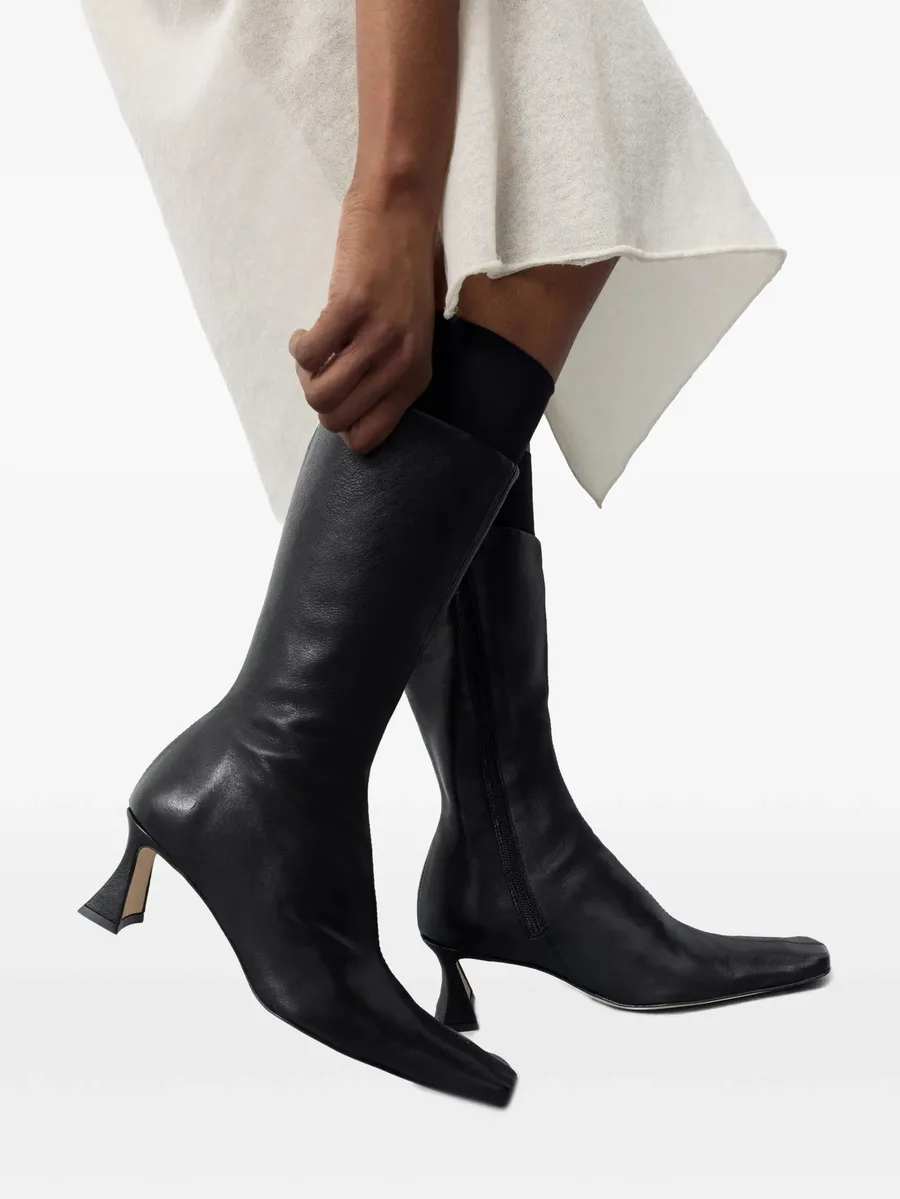 Araxi square-toe leather ankle boots 5