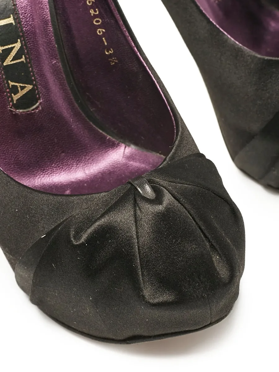 125mm satin platform pumps 9