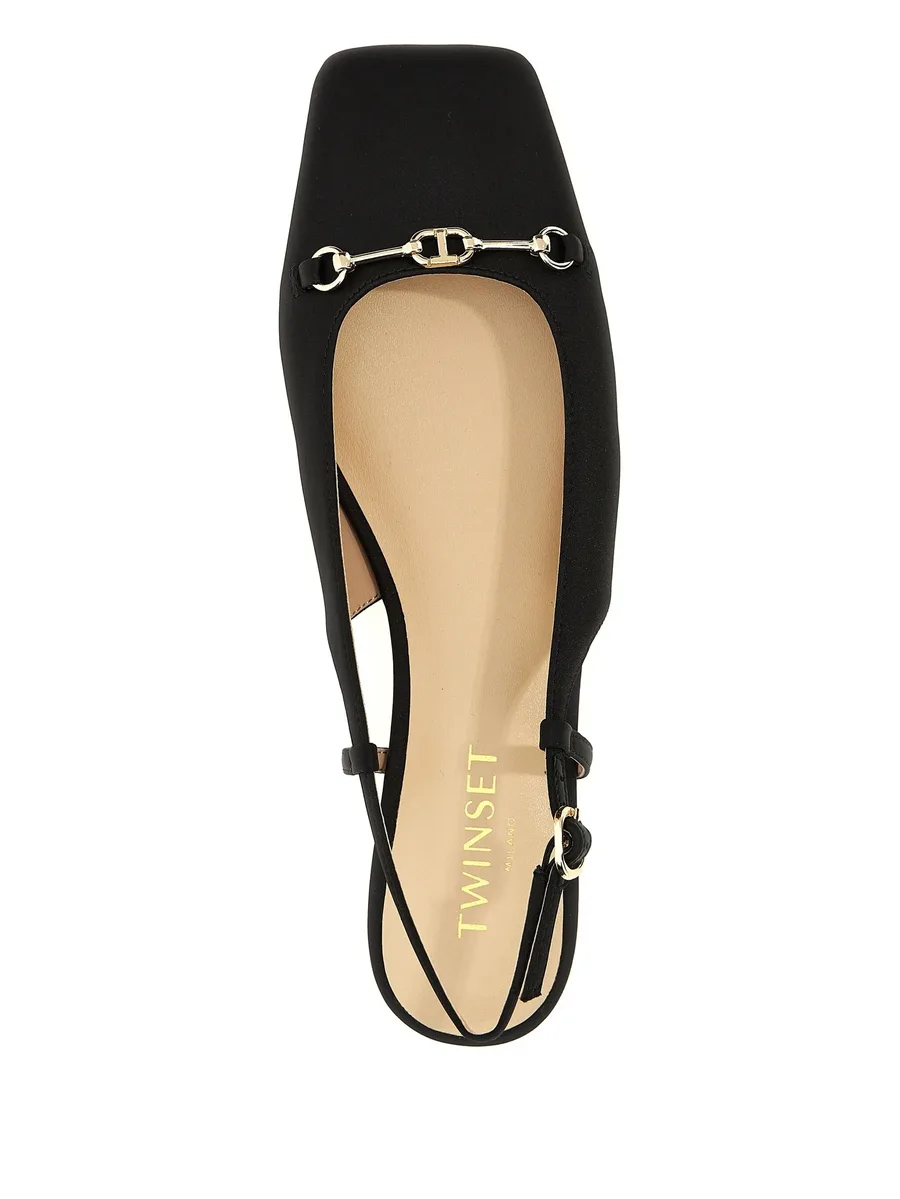 satin slingback flat pumps 8