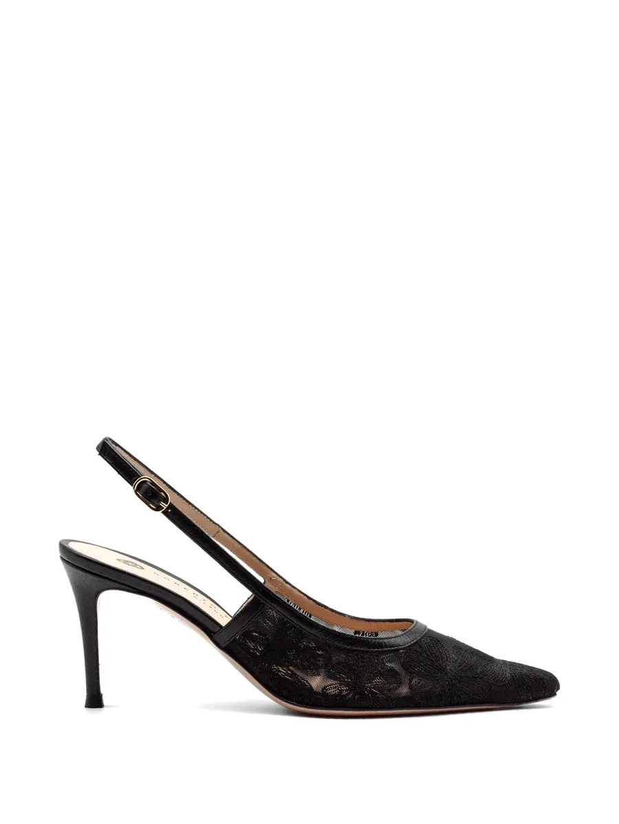 lace-detail pointed-toe pumps 1