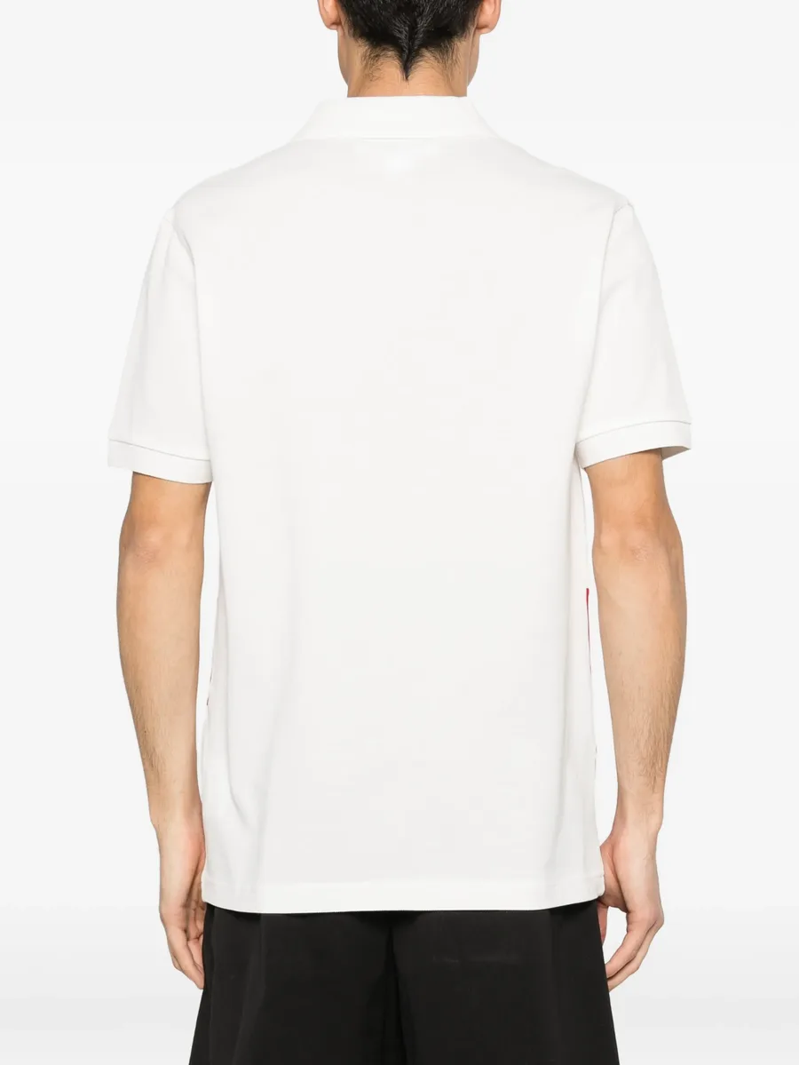 striped logo-embroidered polo shirt 8