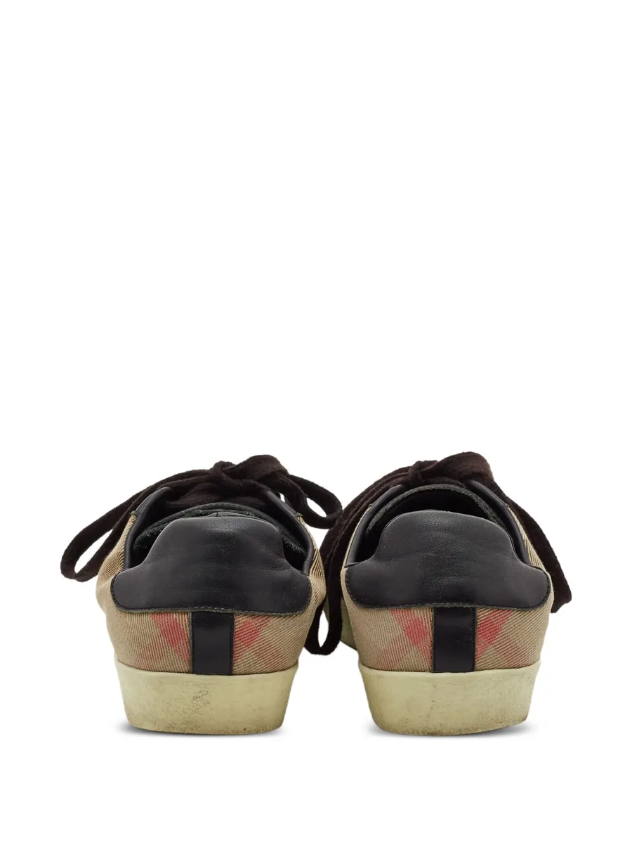 leather checked sneakers 5