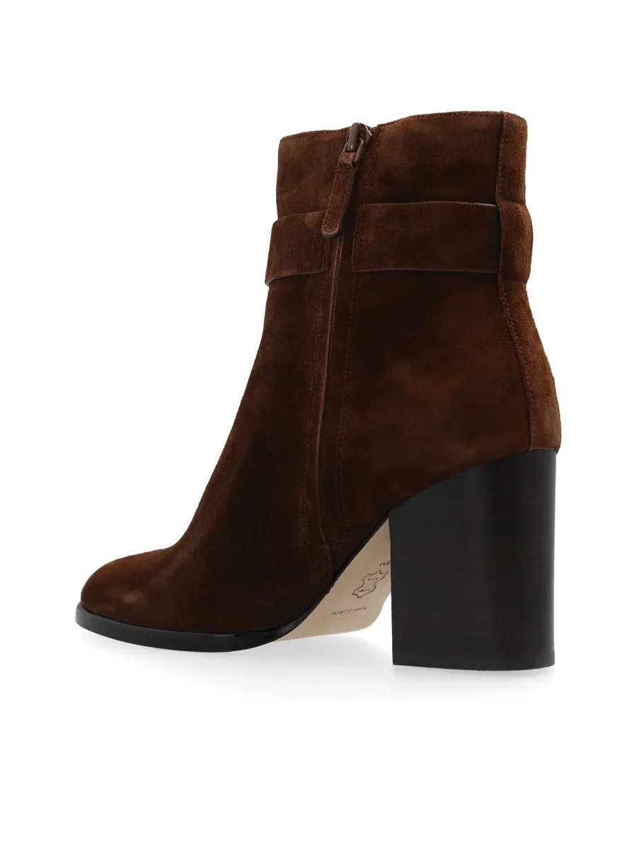 90mm logo-plaque suede ankle boots 9