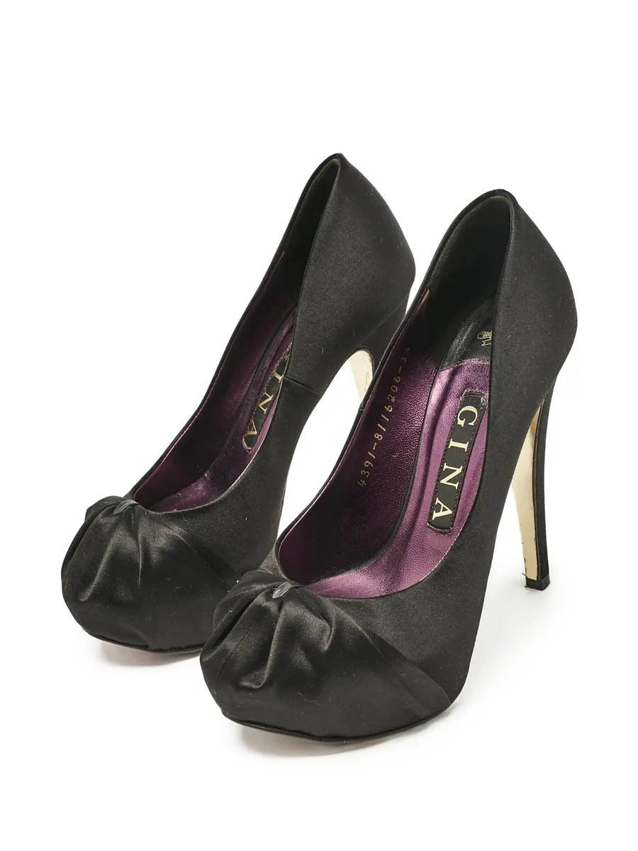 125mm satin platform pumps 3