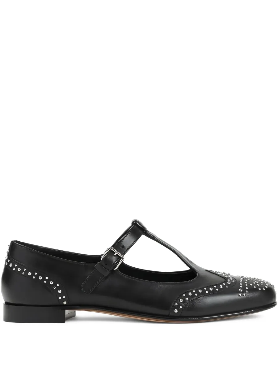 T-bar studded flat pumps 1