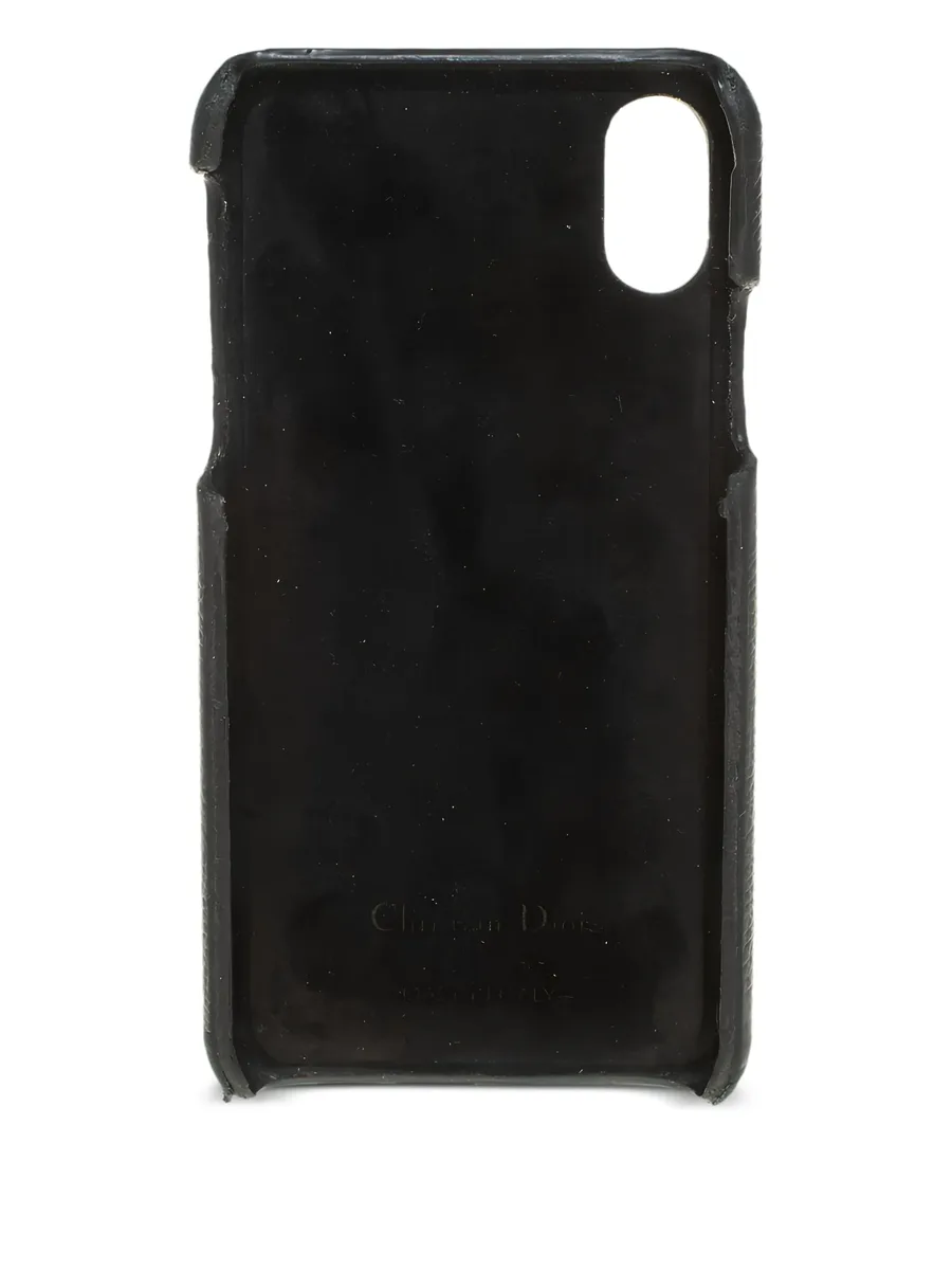 logo-charm leather iPhone X case 4