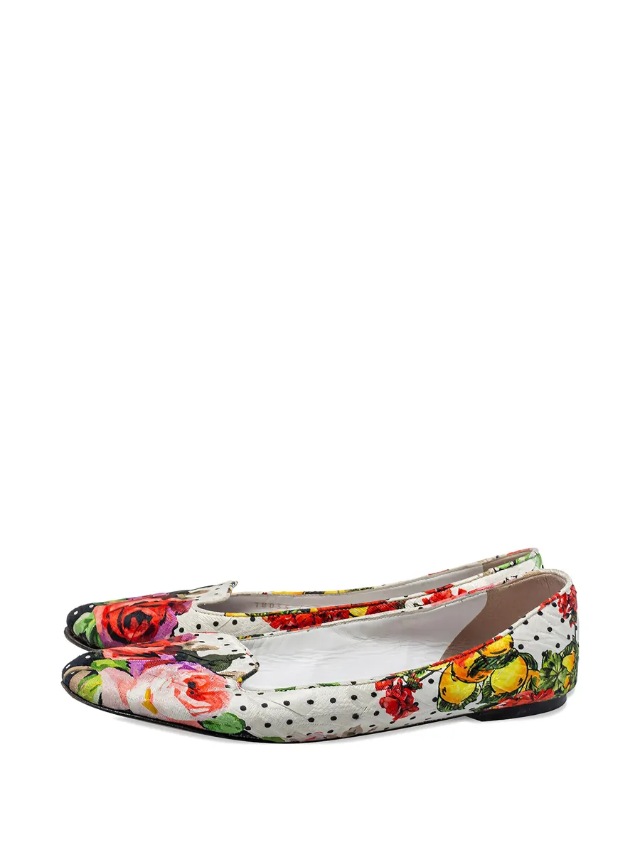 floral-print ballet flats 3