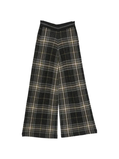 tartan-jacquard palazzo pants