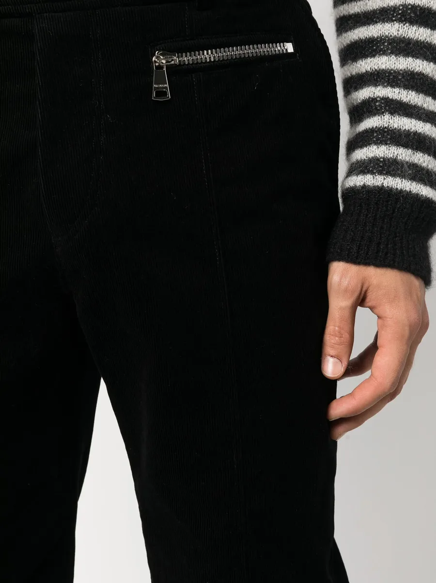 tapered-leg suede cropped trousers 10
