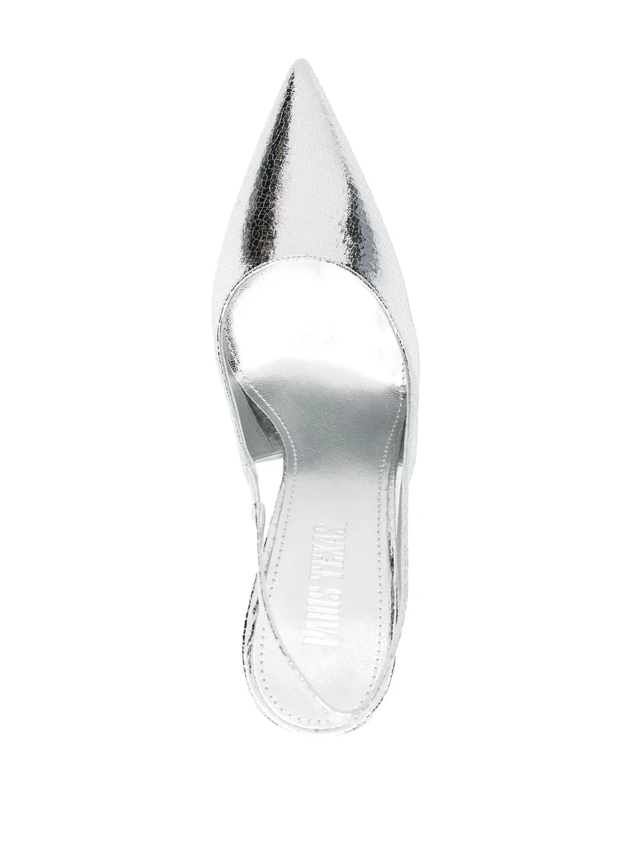Lidia 115mm metallic-effect leather pumps 8