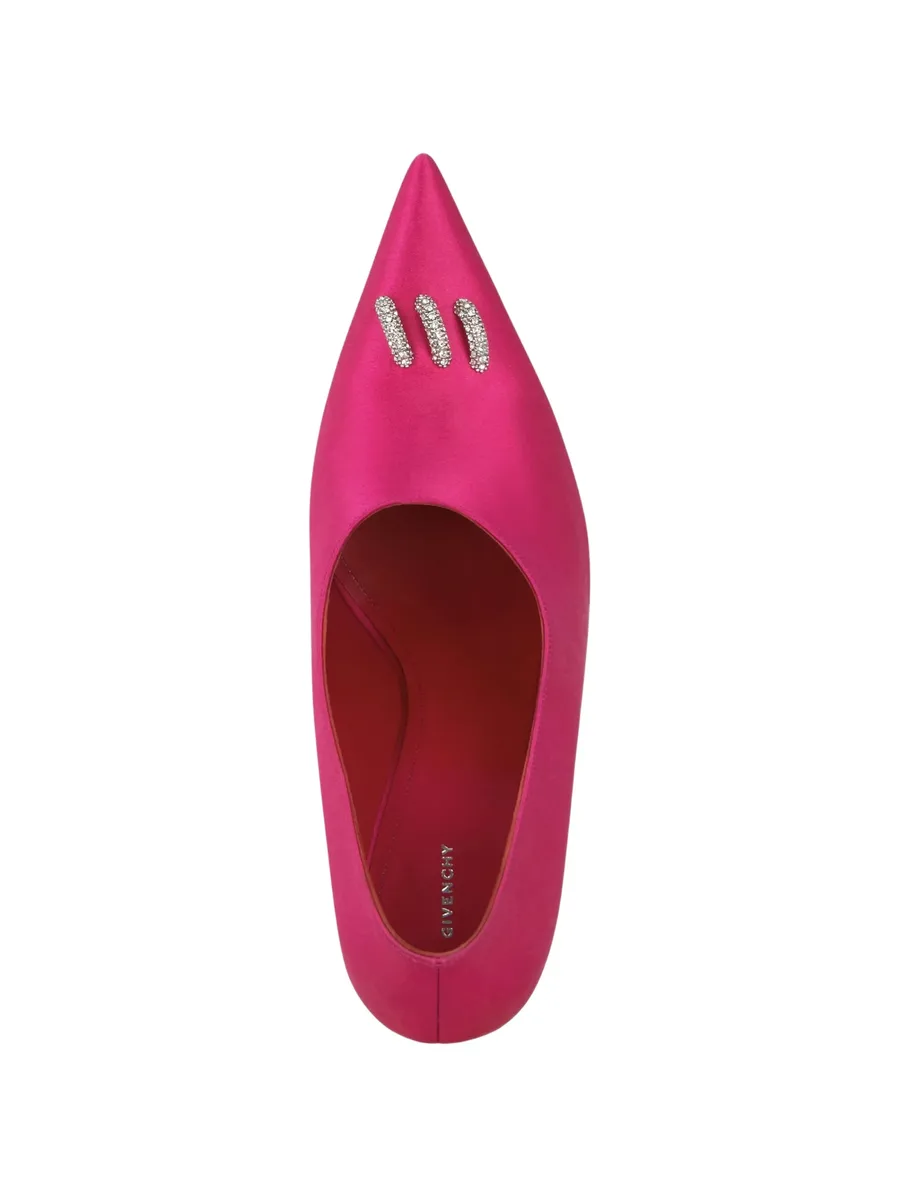 rhinestone-embellished satin pumps 5