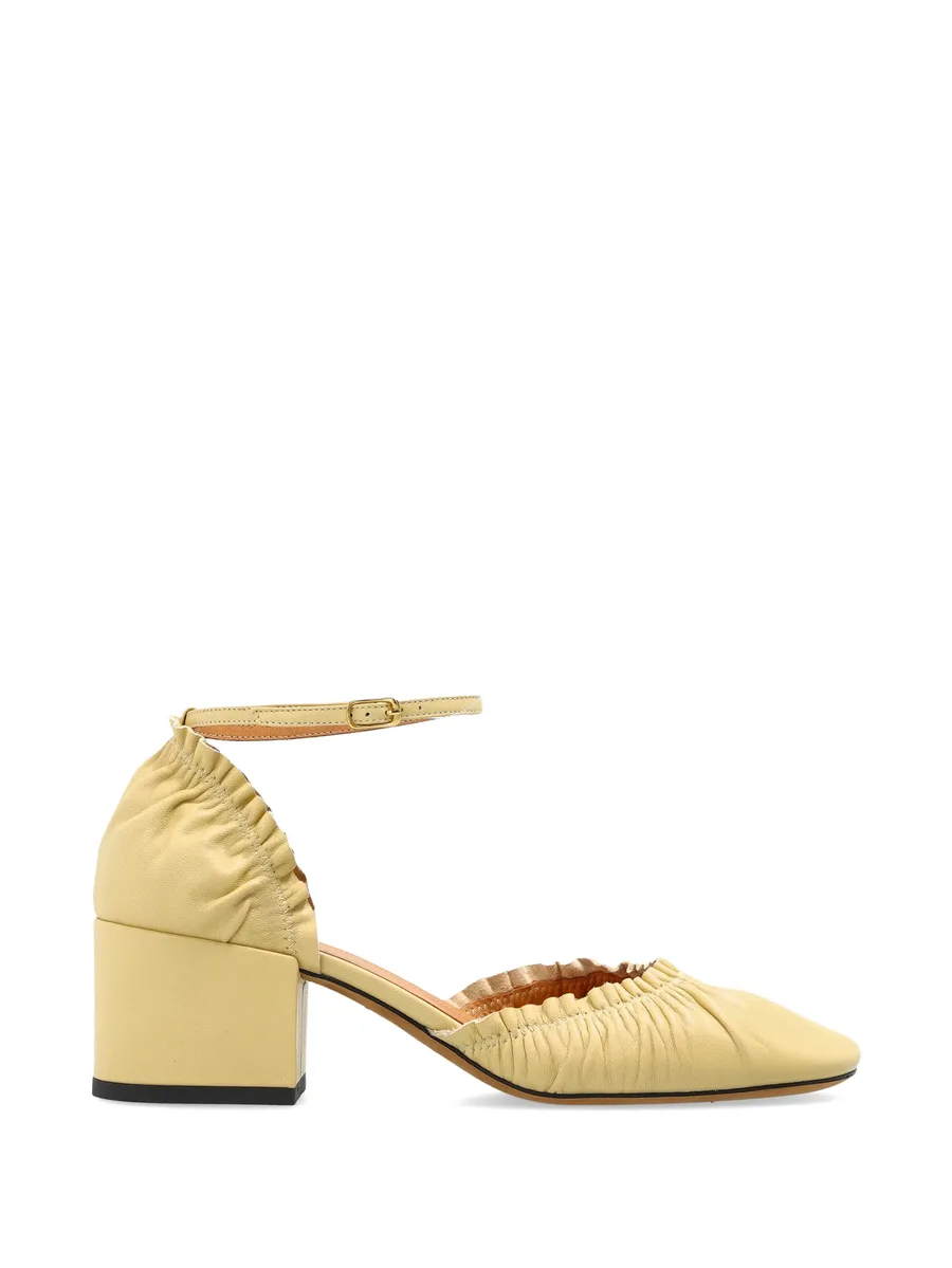 ruched leather heeled pumps 2