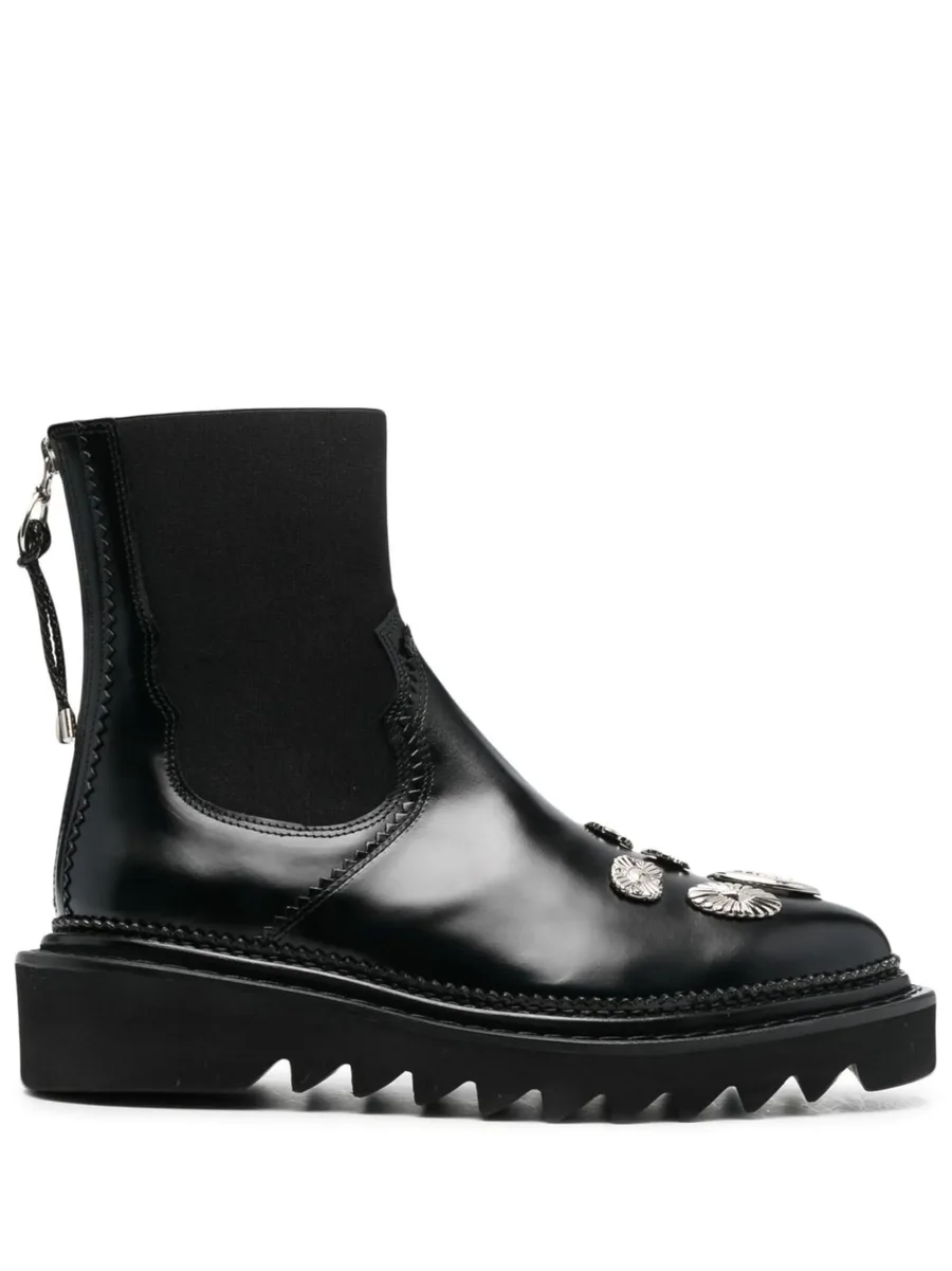 pointed leather ankle boots 1
