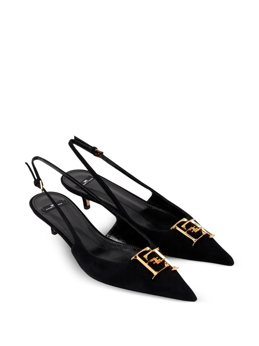 suede slingback pumps with logo detail 8