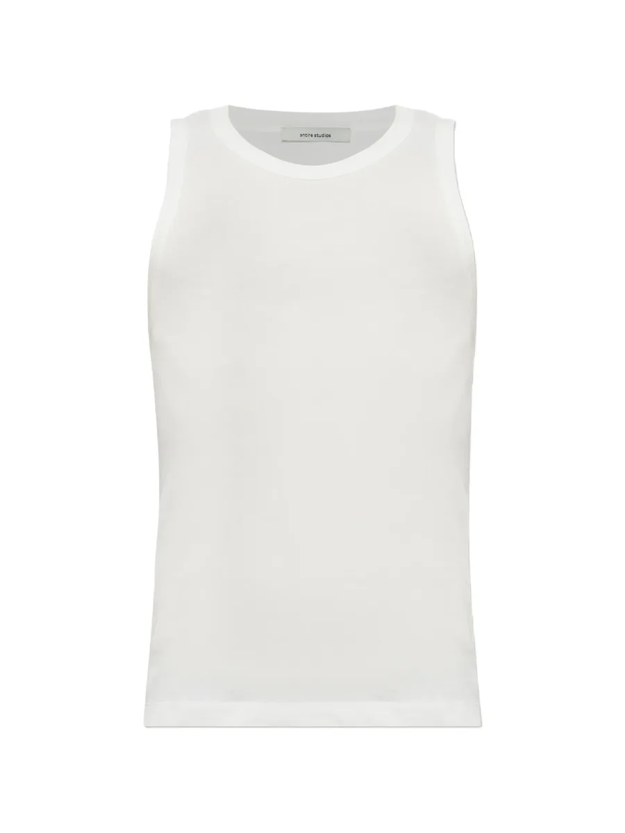 ribbed-trim sleeveless tank top 2