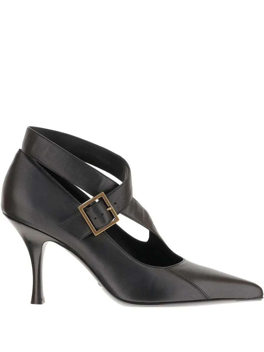 85mm leather heeled pumps 1
