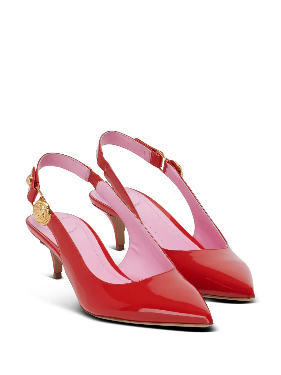 Eva patent leather slingback pumps 4