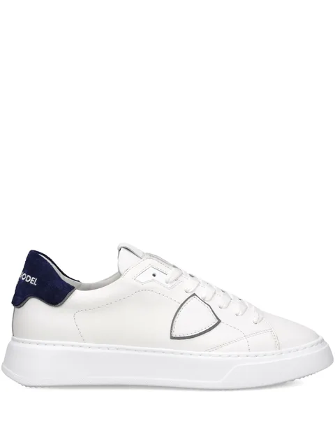 leather low-top sneakers