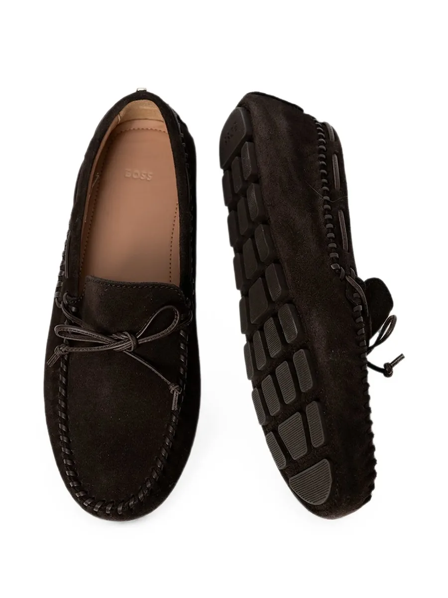 bow-detail whipstitch-trim loafers 6