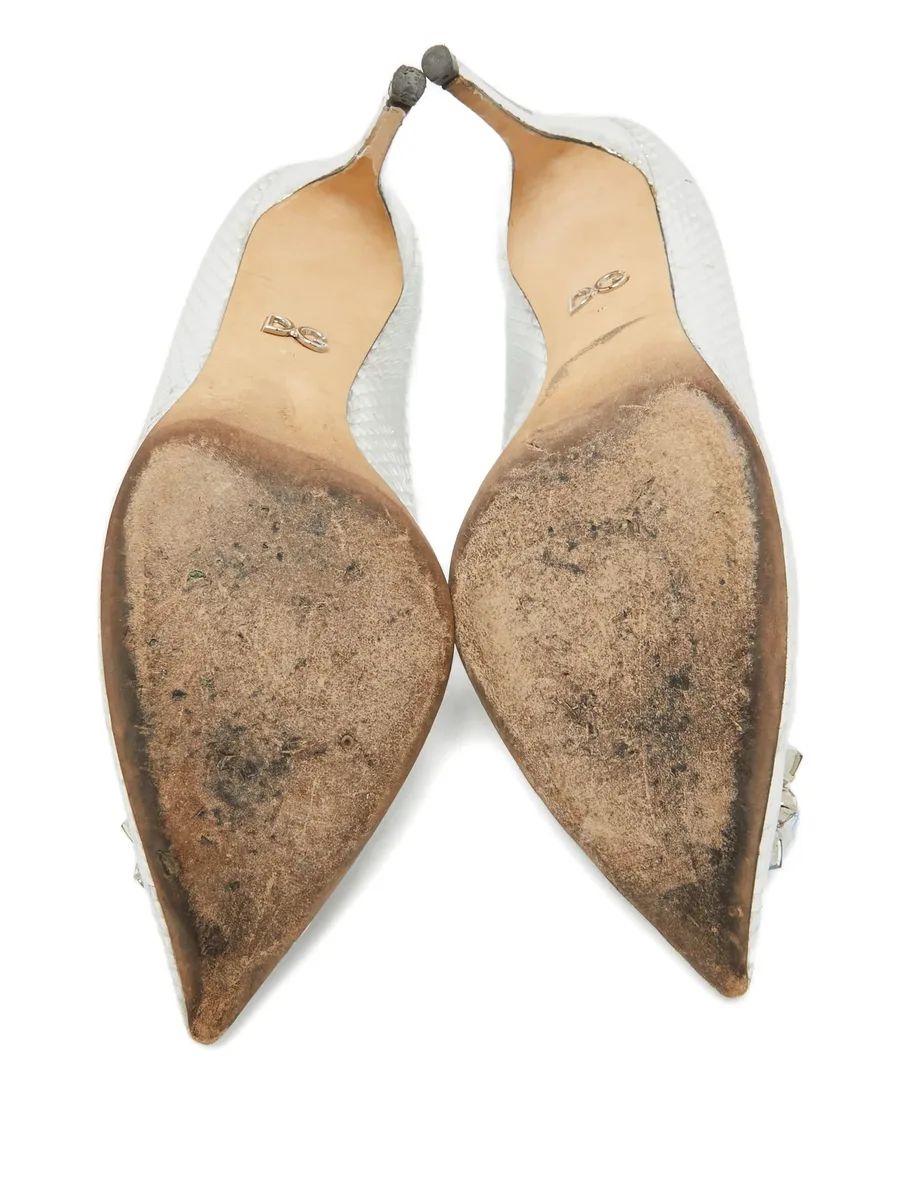 snakeskin embellishment pumps 8