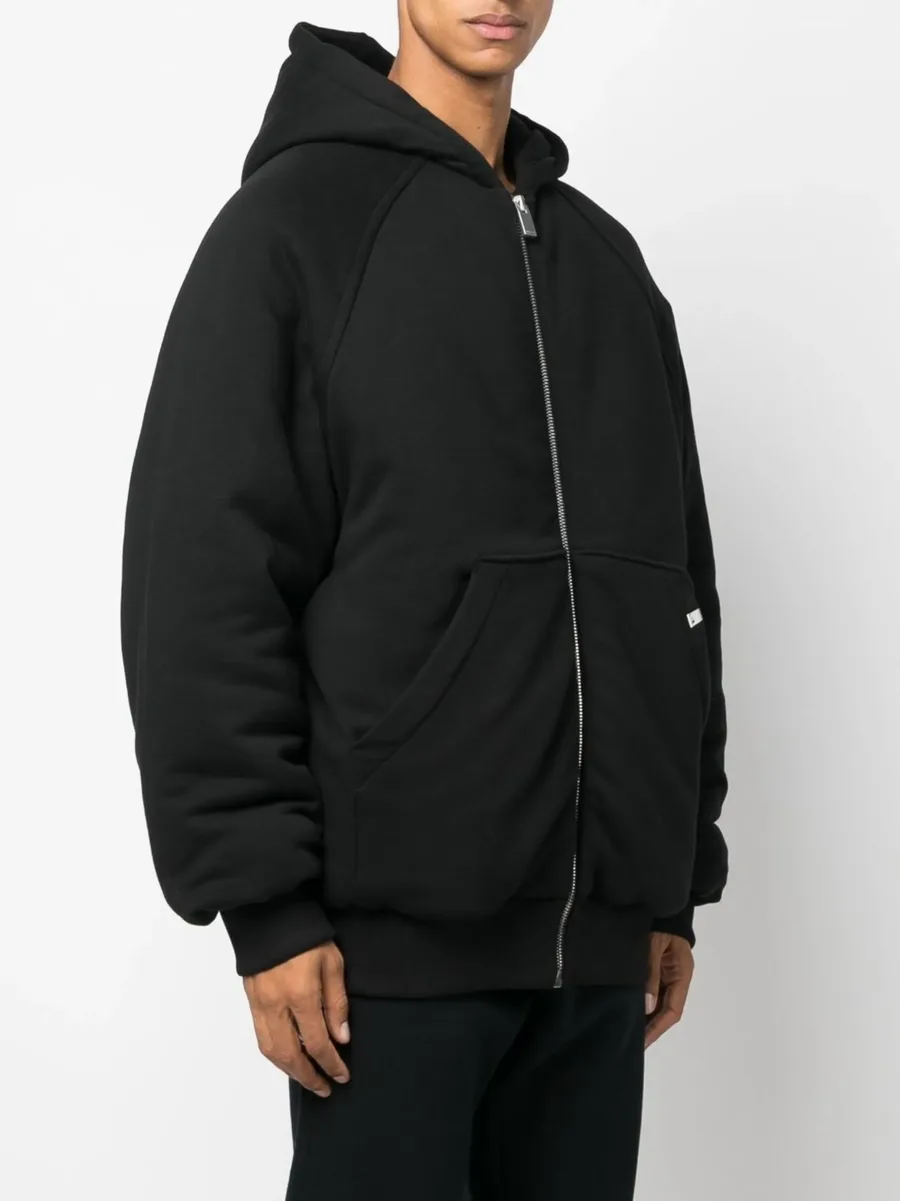 logo-embroidered hooded bomber jacket 7