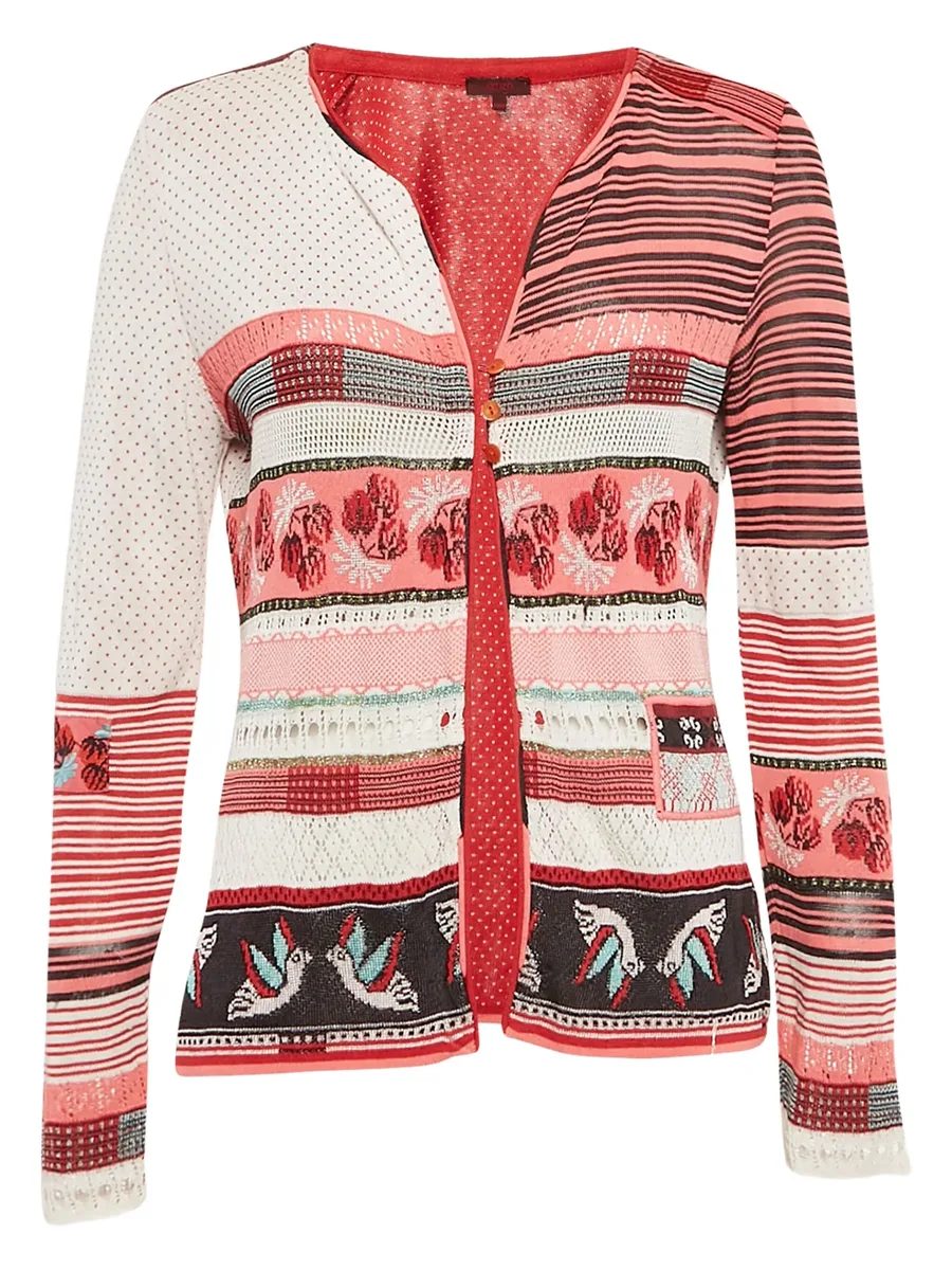 patterned button-up cardigan 1