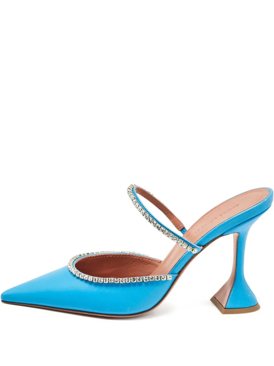 rhinestone-embellished pointed mules 2