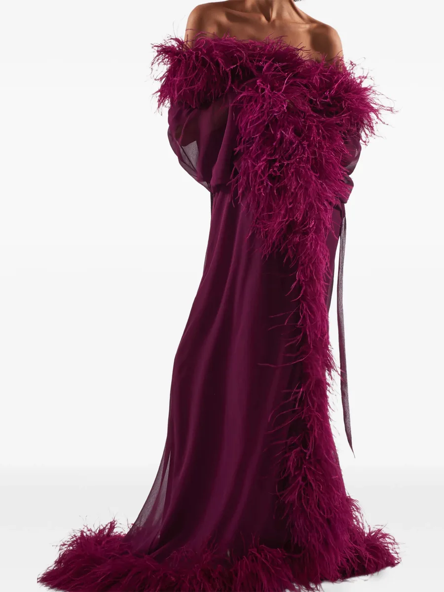 Vedette feather maxi dress 8