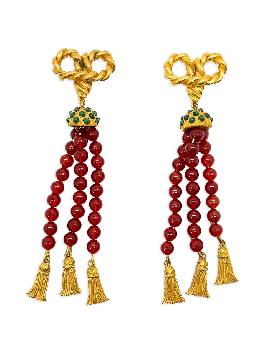 серьги Carnelian с кисточками (1980-е годы) 1